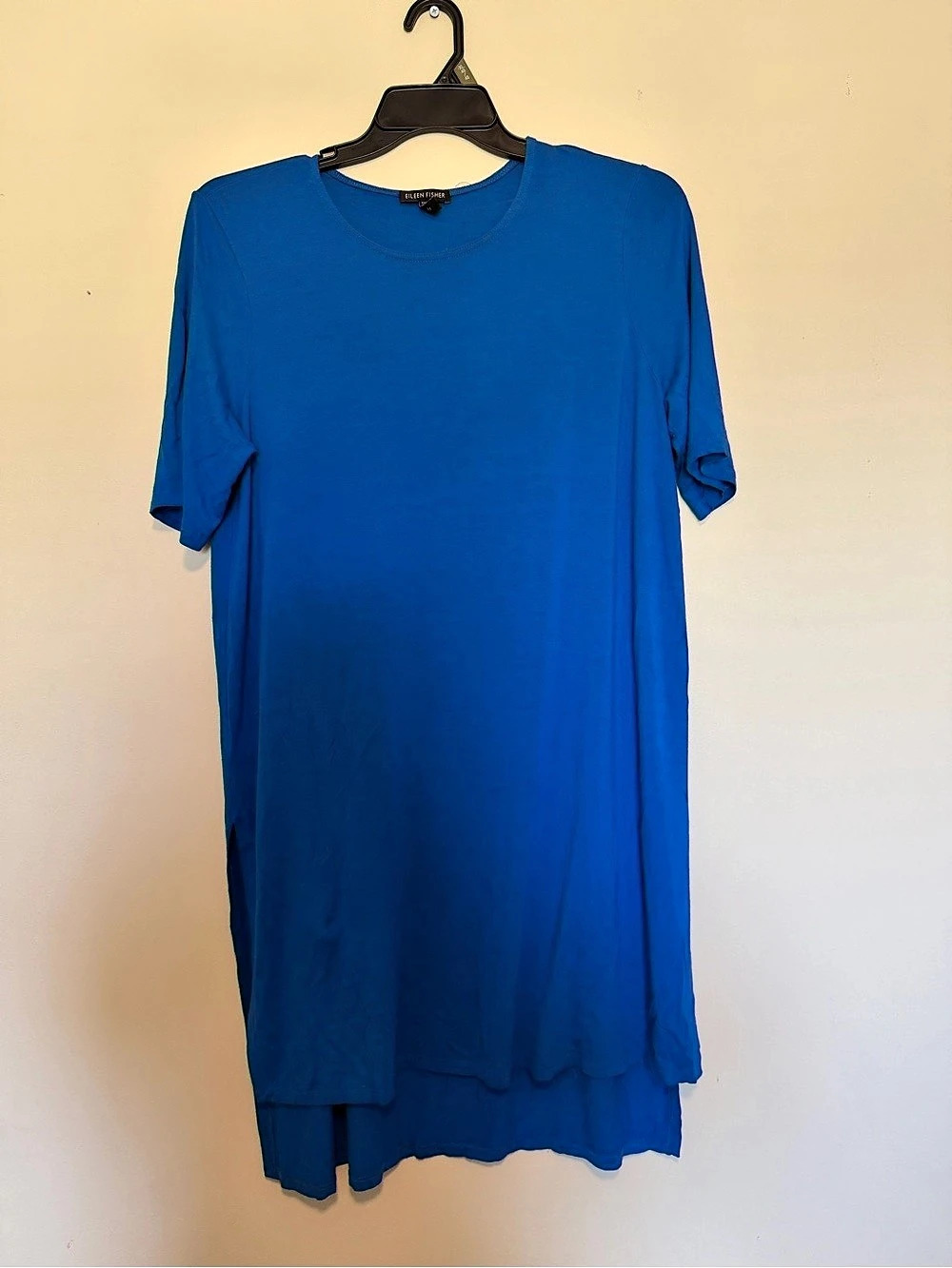 EILEEN FISHER Blue Midi T-Shirt Dress Size Large Like New